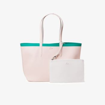 Lacoste Anna Reversible Contrast Band Coated Canvas Tote Bag Dámské - Taška Růžové / Bílé | CZ-1LcRH